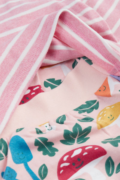 Frugi Brooke Easy Dressing Babygrow in Fun Guys/Pink Stripe