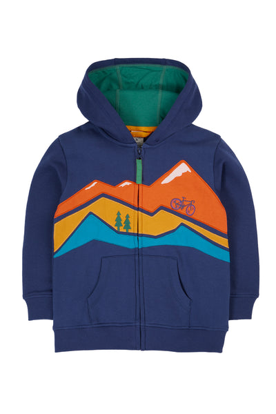 Frugi Carbis Hoodie in Navy Blue/Mountain