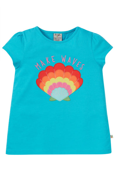 Frugi Cassia Applique T-Shirt in Tropical Sea/Shell-Kids-Ohh! By Gum - Shop Sustainable