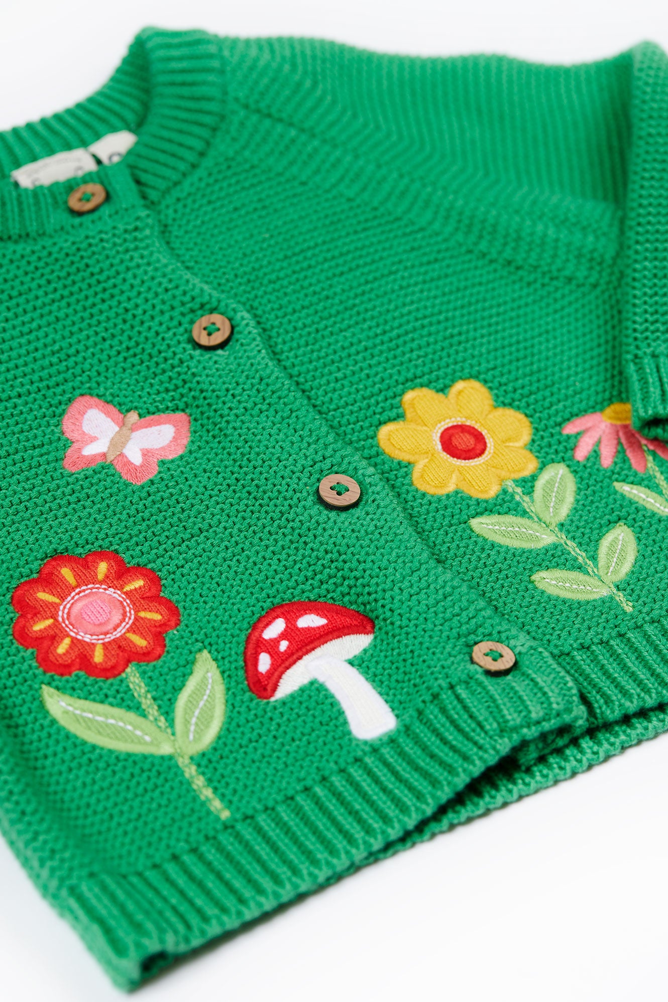 Frugi Colby Cardigan in Clover/Flowers
