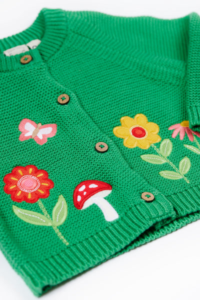 Frugi Colby Cardigan in Clover/Flowers