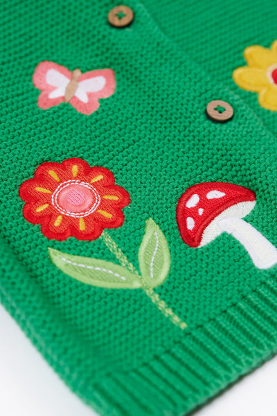 Frugi Colby Cardigan in Clover/Flowers