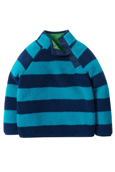 Frugi Coral Reversible Snuggle Fleece in Tropical Sea Stripe-Kids-Ohh! By Gum - Shop Sustainable