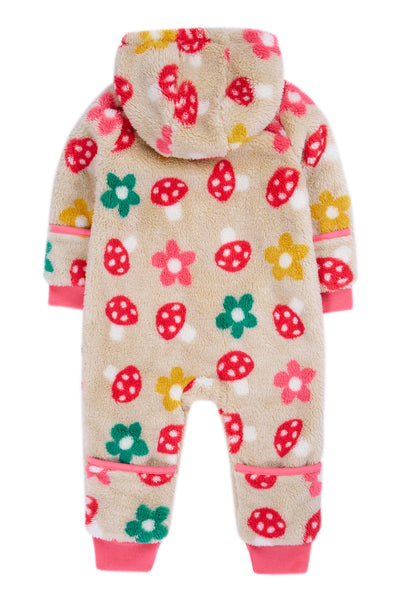 Frugi Cosy Ted Snuggle Suit in Mushroom Field