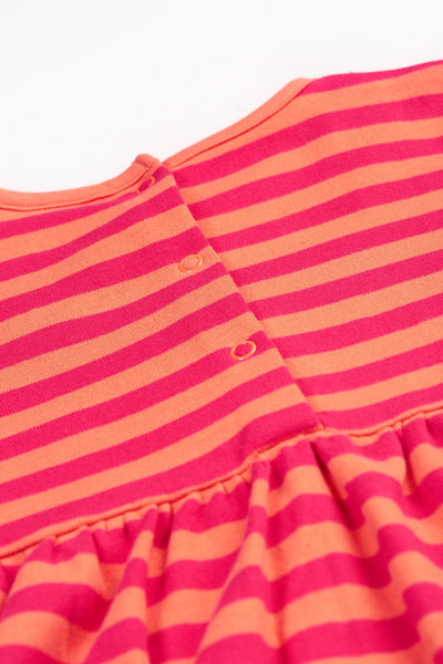 Frugi Dolcie Dress - Cantaloupe Stripe/Horse-Kids-Ohh! By Gum - Shop Sustainable