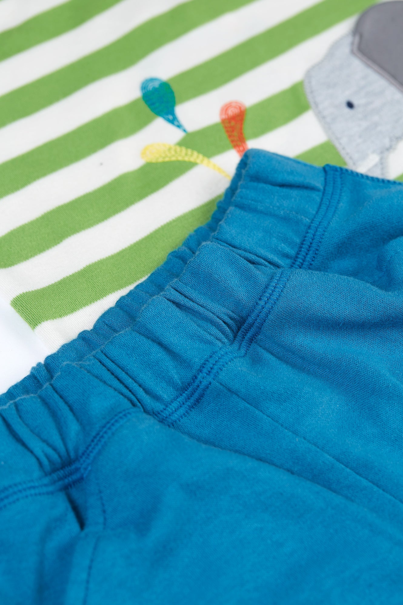 Frugi Easy On Wrap Around Outfit - Kiwi Stripe/Elephant-Kids-Ohh! By Gum - Shop Sustainable