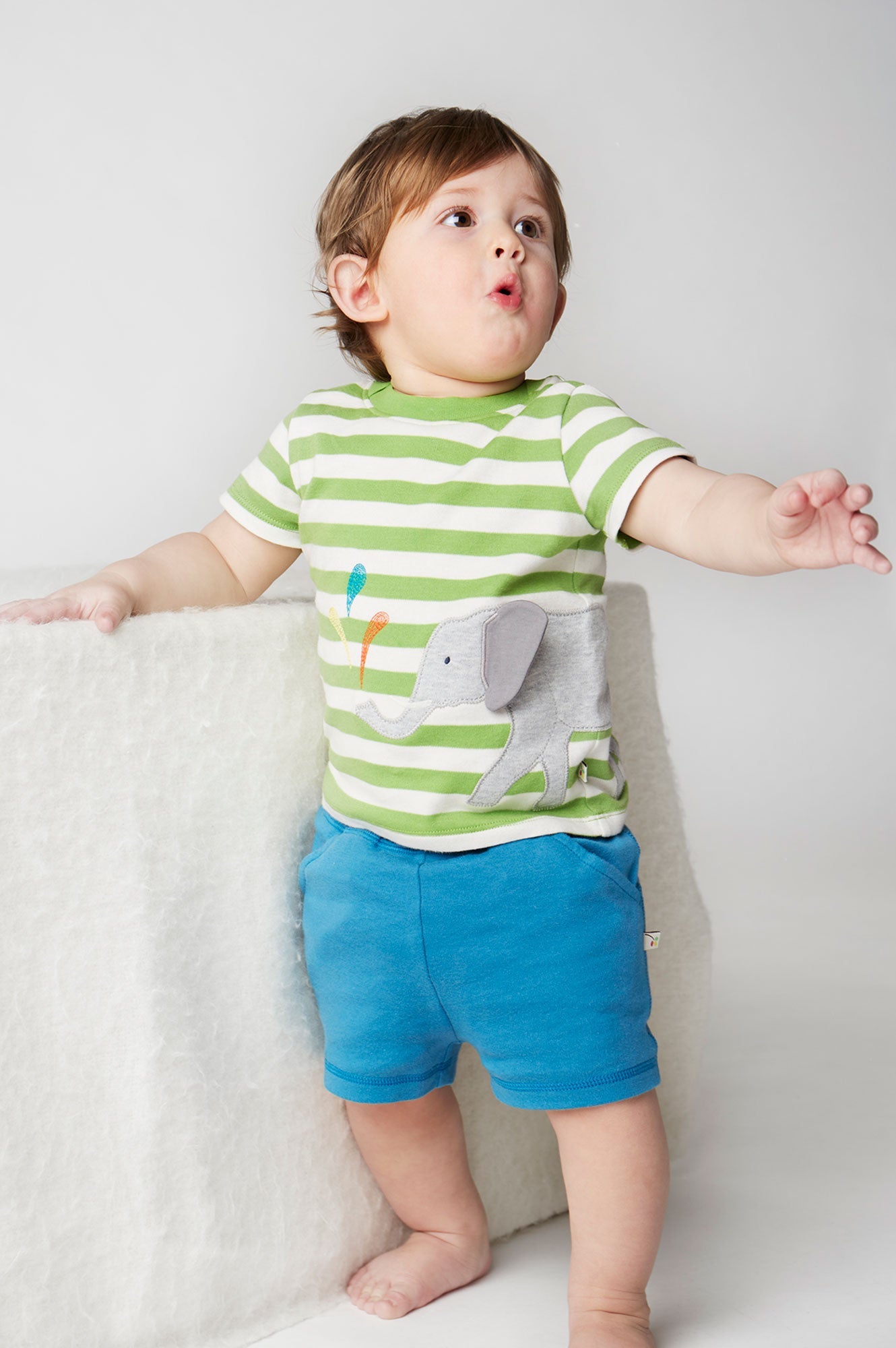Frugi Easy On Wrap Around Outfit - Kiwi Stripe/Elephant-Kids-Ohh! By Gum - Shop Sustainable