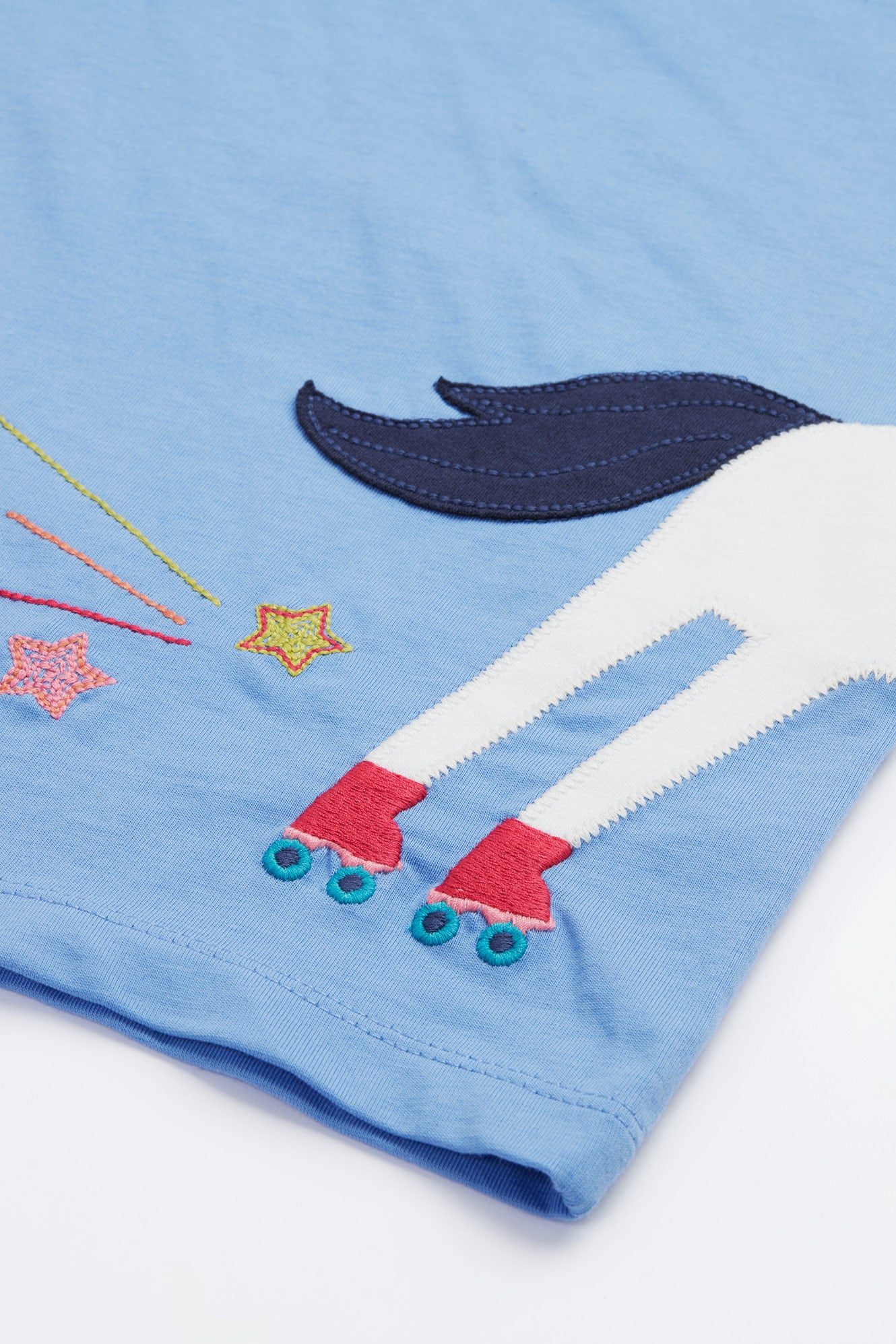 Frugi Elise Wrap Around T-Shirt in Cornflower