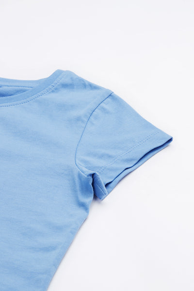 Frugi Elise Wrap Around T-Shirt in Cornflower-Kids-Ohh! By Gum - Shop Sustainable