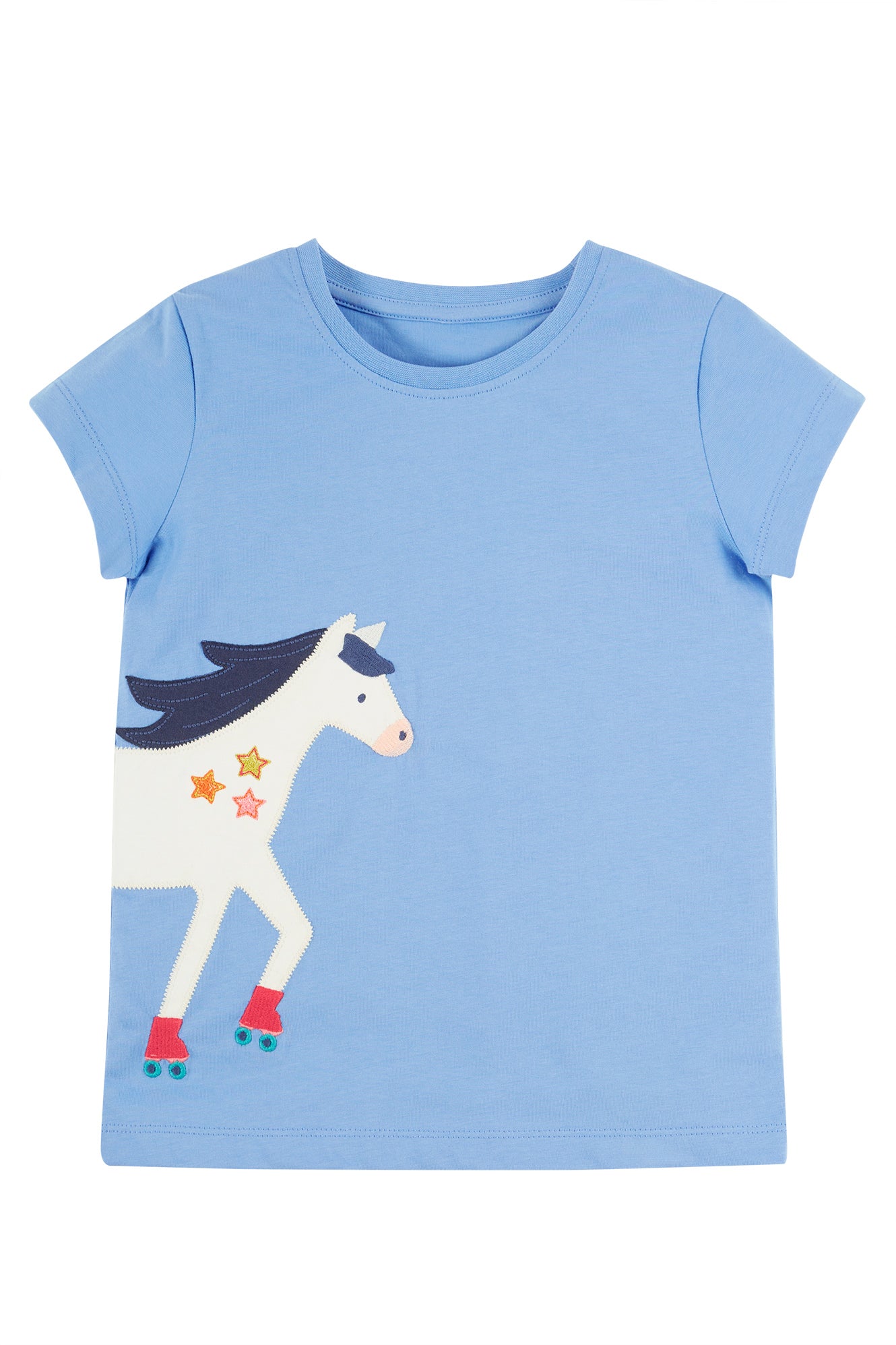 Frugi Elise Wrap Around T-Shirt in Cornflower