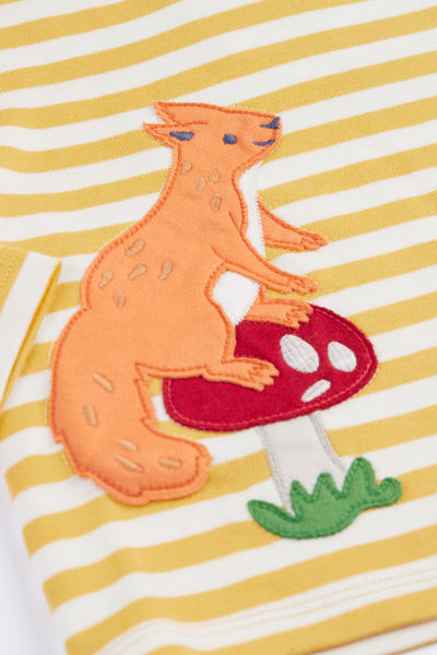 Frugi Frankie Outfit in Bumblebee Stripe/Squirrel Friends