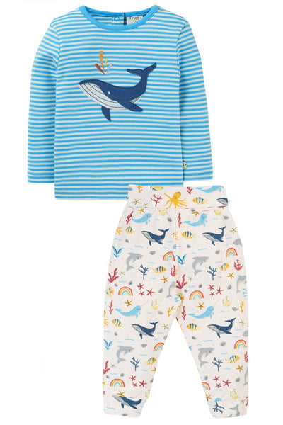 Frugi Frankie Outfit in White Rainbow Sea-Kids-Ohh! By Gum - Shop Sustainable