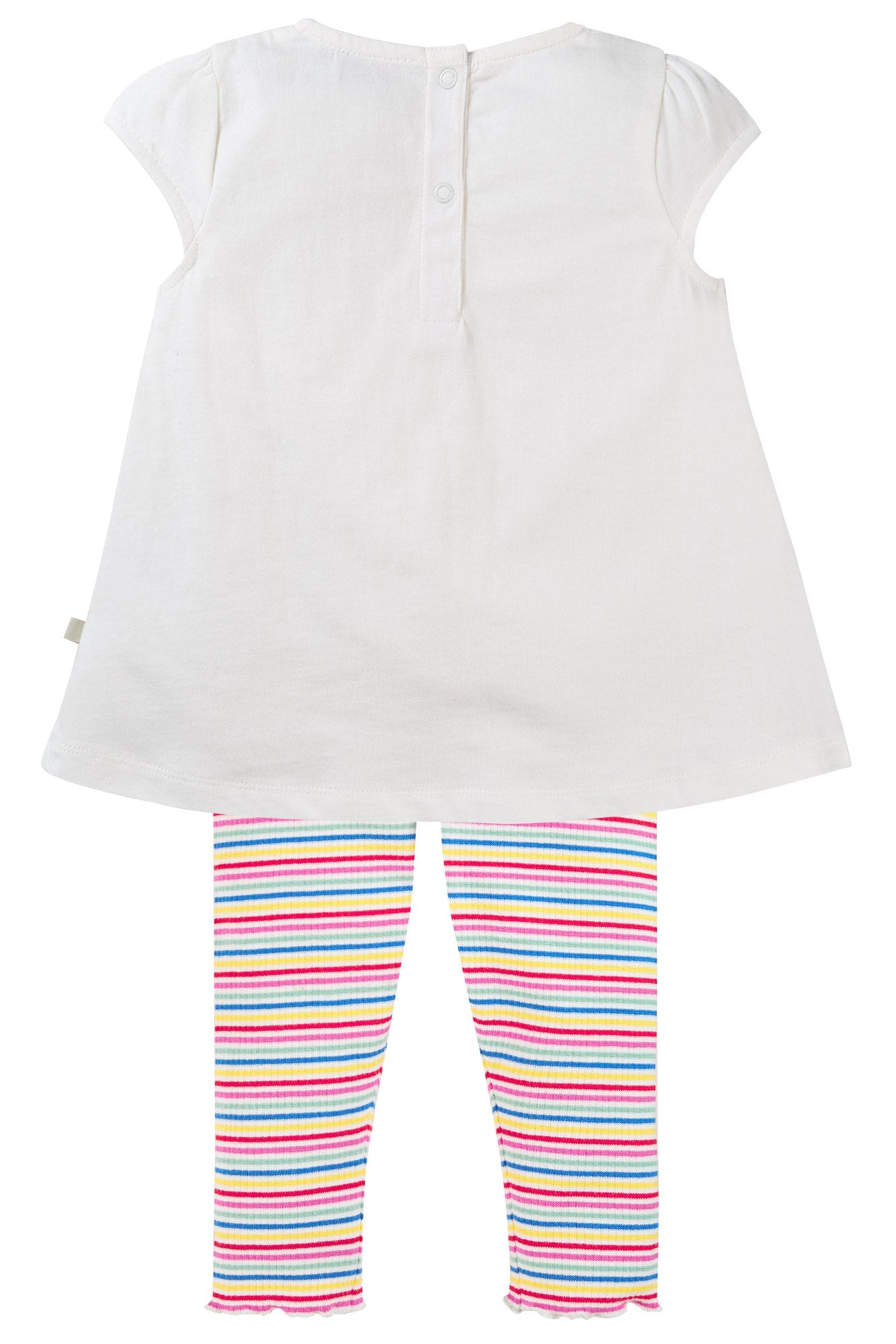 Frugi Jade Outfit - Soft White/Rainbow Rib-Kids-Ohh! By Gum - Shop Sustainable