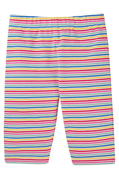 Frugi Laurie Rib Shorts - Rainbow Rib Stripe-Kids-Ohh! By Gum - Shop Sustainable