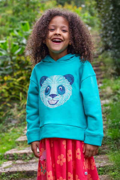 Frugi Lissie Oversized Hoodie - Sea Moss/Panda