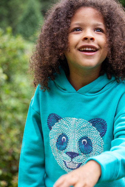 Frugi Lissie Oversized Hoodie - Sea Moss/Panda