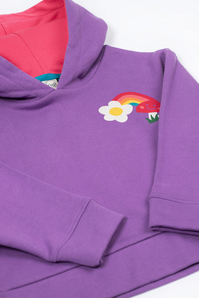 Frugi Lissie Oversized Hoodie in Violet/Fun