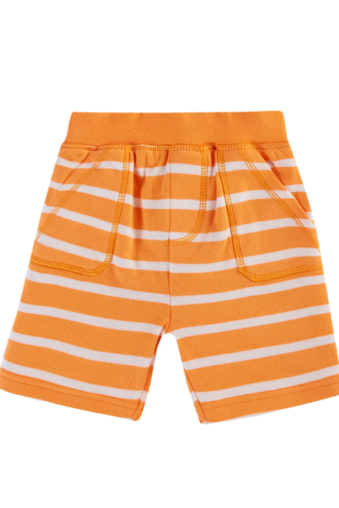 Frugi Little Ellis Shorts - Tangerine/Breton-Kids-Ohh! By Gum - Shop Sustainable