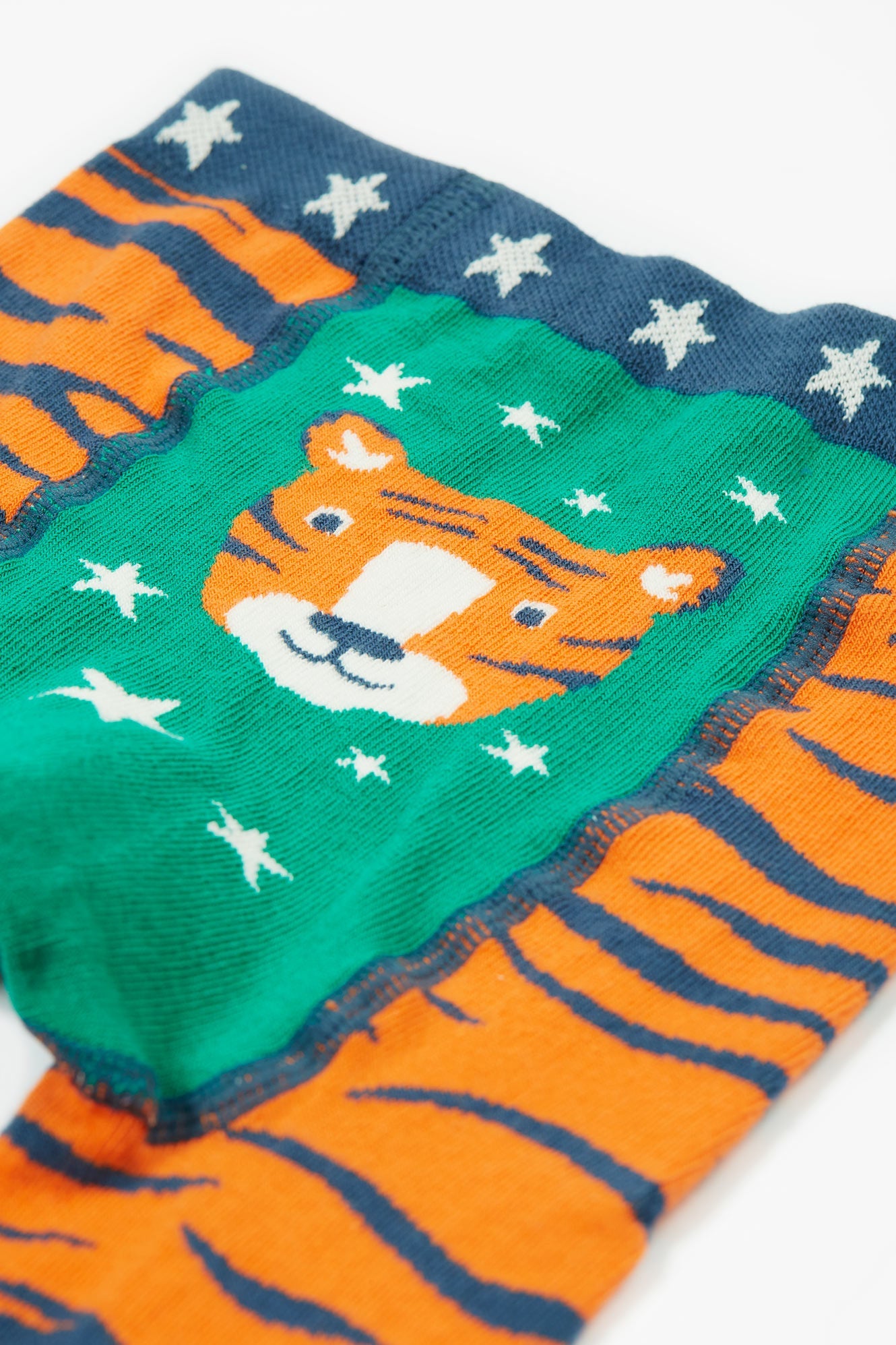 Frugi Little Knitted Leggings - Tiger/Tiger Face-Kids-Ohh! By Gum - Shop Sustainable