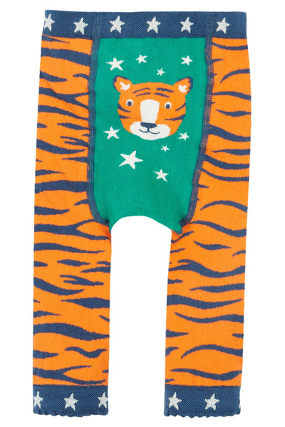 Frugi Little Knitted Leggings - Tiger/Tiger Face-Kids-Ohh! By Gum - Shop Sustainable