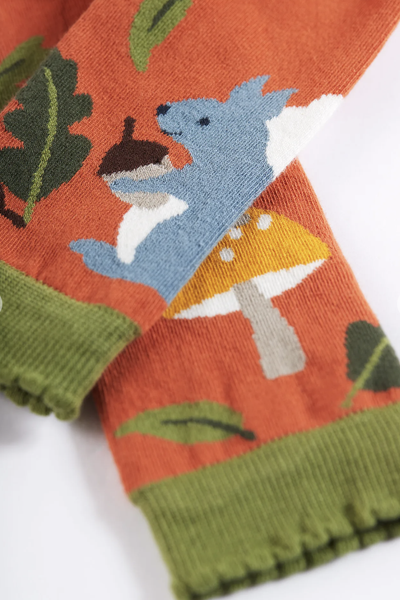 Frugi Little Knitted Leggings in Paprika/Mouse-Kids-Ohh! By Gum - Shop Sustainable