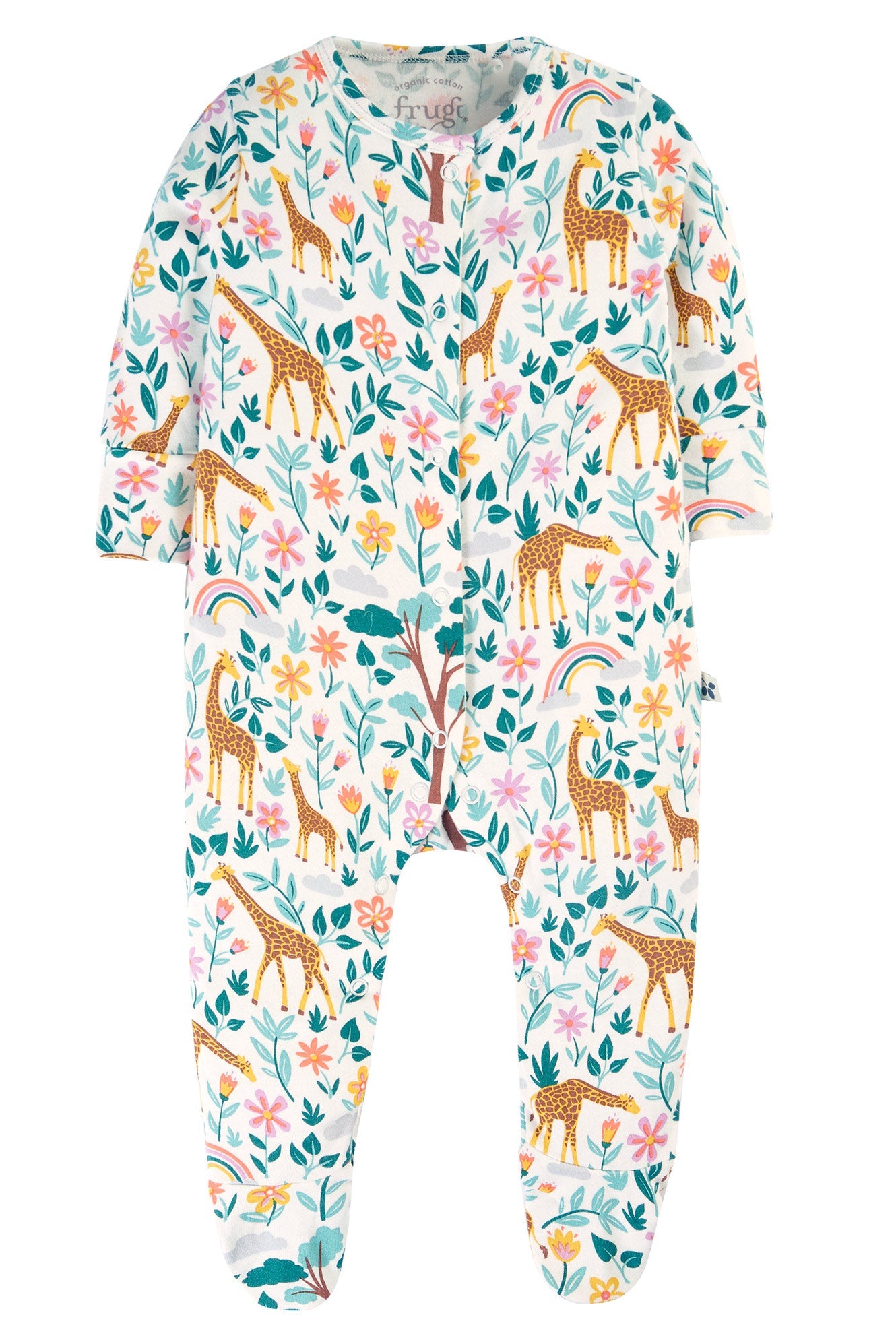 Frugi Lovely Babygrow - Soft White Giraffes-Kids-Ohh! By Gum - Shop Sustainable