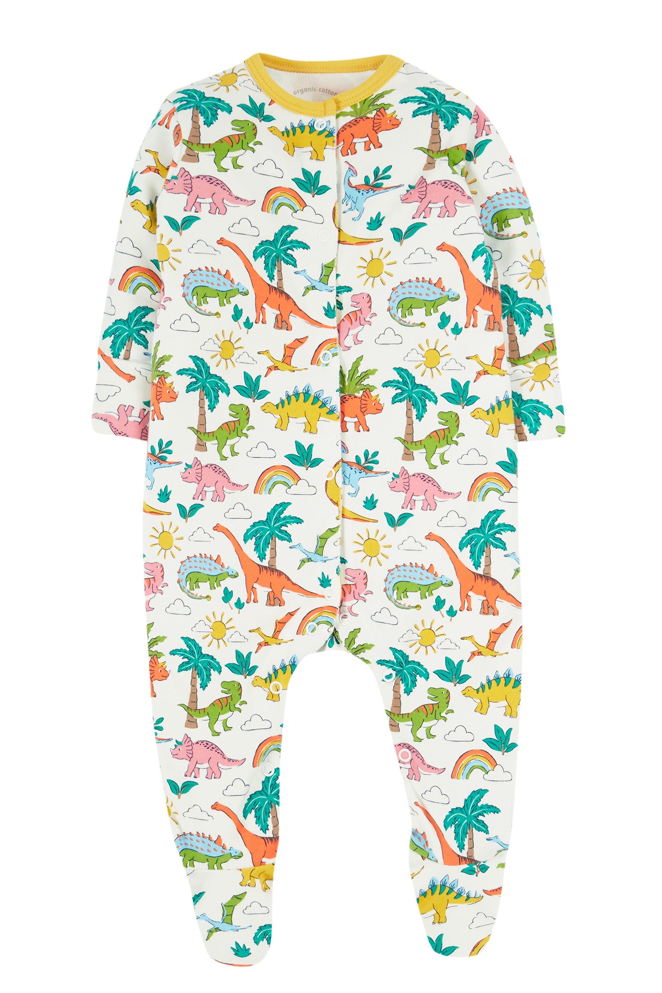 Frugi Lovely Babygrow in Dinoland-Kids-Ohh! By Gum - Shop Sustainable