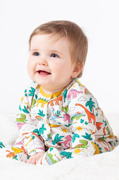 Frugi Lovely Babygrow in Dinoland-Kids-Ohh! By Gum - Shop Sustainable