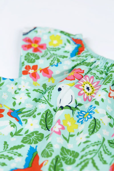 Frugi Lowen Reversible Dress - Tropical Birds/Spring Dobby-Kids-Ohh! By Gum - Shop Sustainable