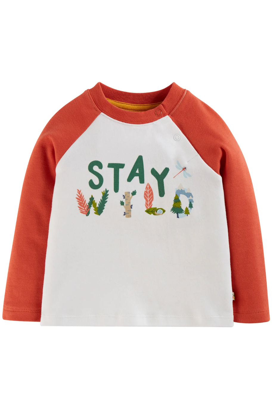Frugi Luke Raglan Top in Stay Wild/Paprika-Kids-Ohh! By Gum - Shop Sustainable