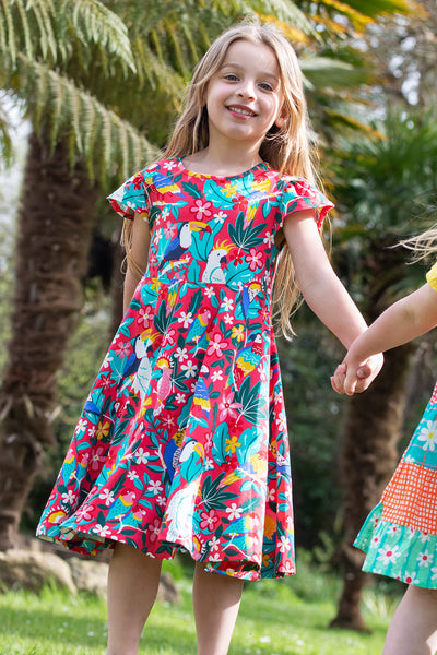 Frugi Morwenna Skater Dress - Birds of Paradise