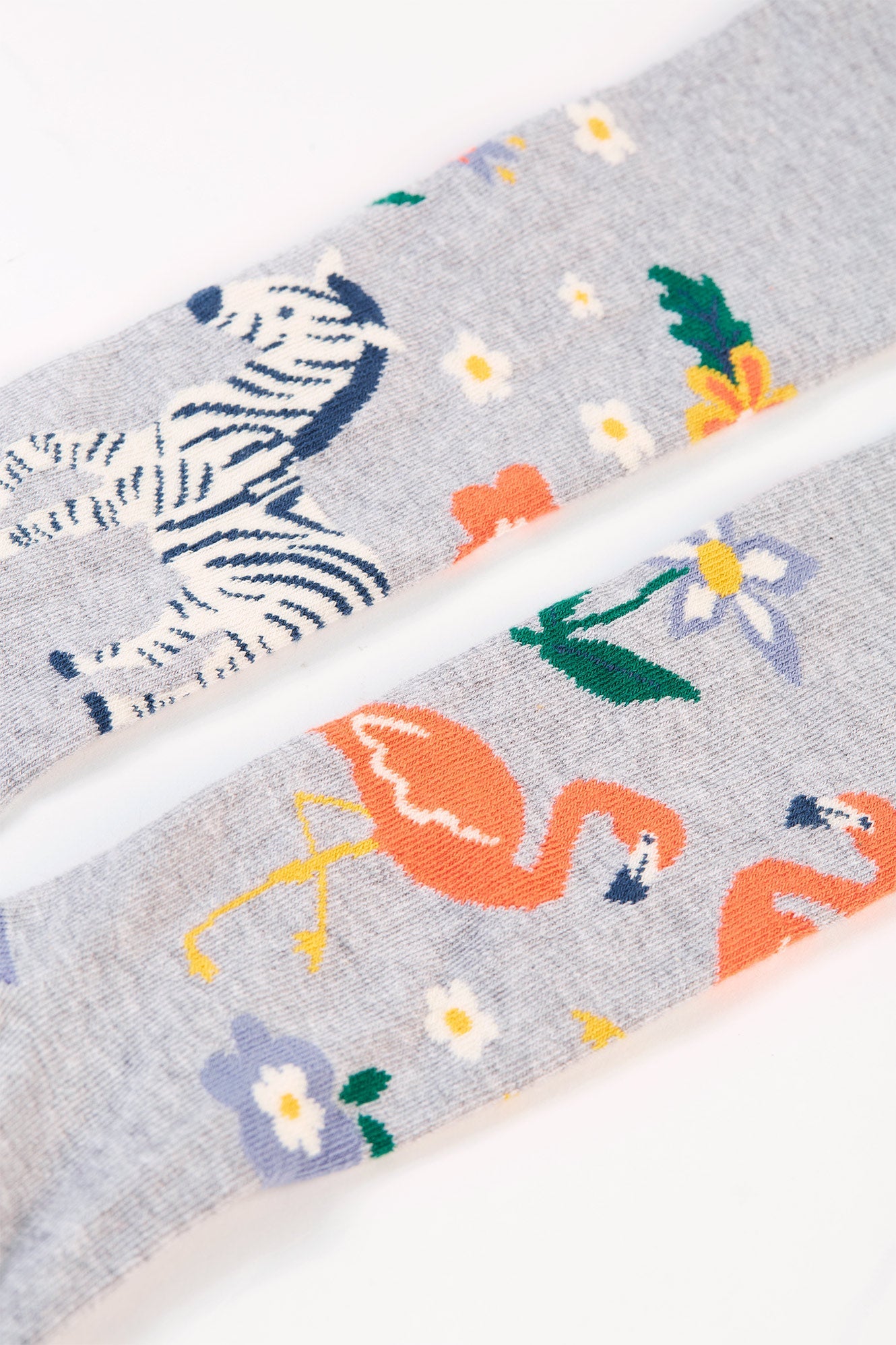 Frugi Norah Tights - Grey Marl/Zebra-Kids-Ohh! By Gum - Shop Sustainable
