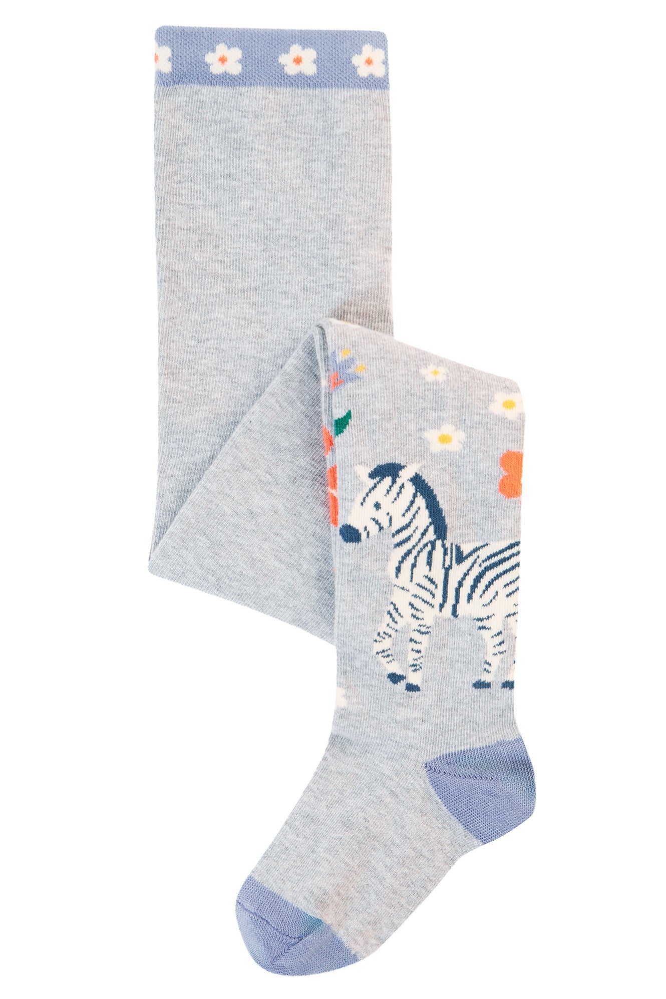 Frugi Norah Tights - Grey Marl/Zebra-Kids-Ohh! By Gum - Shop Sustainable