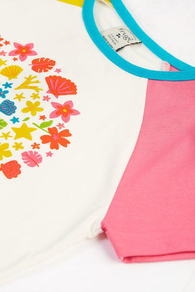 Frugi Nyomi Raglan T-Shirt - Soft White/Rainbows-Kids-Ohh! By Gum - Shop Sustainable