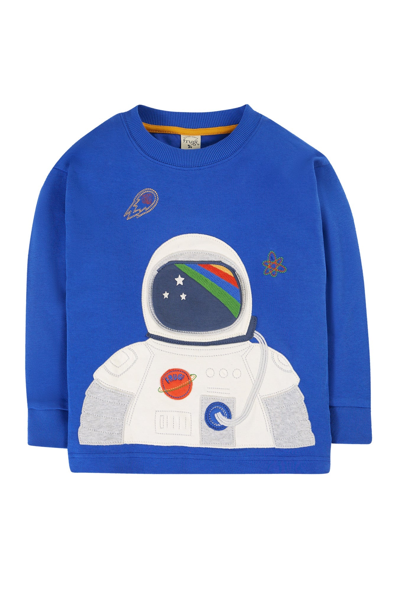 Frugi Owen Interactive Top - Blue Tang/Astronaut-Kids-Ohh! By Gum - Shop Sustainable