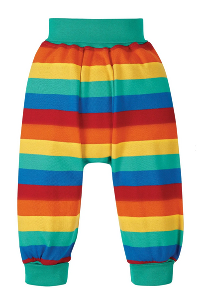 Frugi Parsnip Pants in Rainbow Stripe