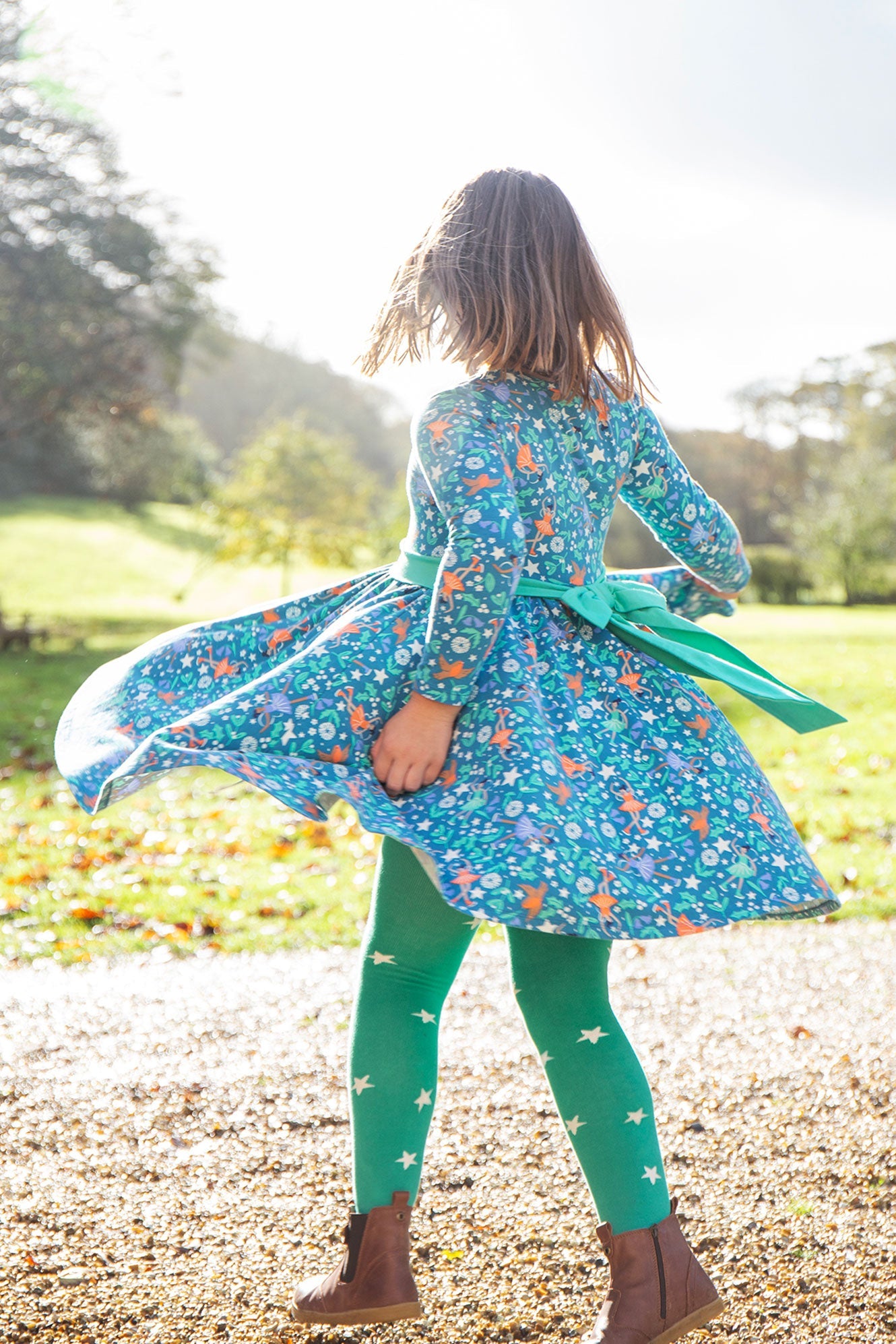 Frugi Party Skater Dress - Enchanted Forest-Kids-Ohh! By Gum - Shop Sustainable