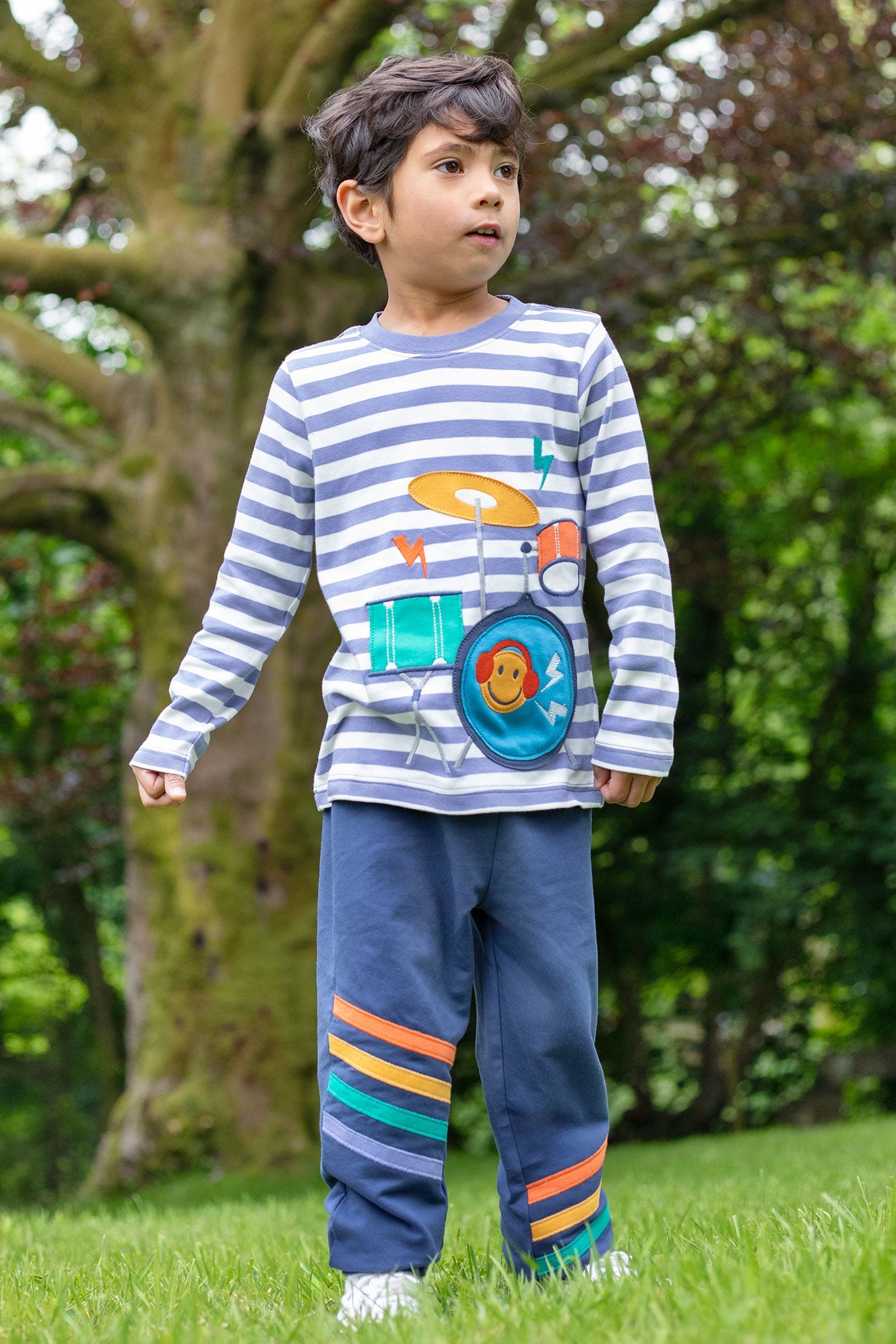 Frugi Perrin Parsnip Jogger - Navy Blue/Stripe-Kids-Ohh! By Gum - Shop Sustainable