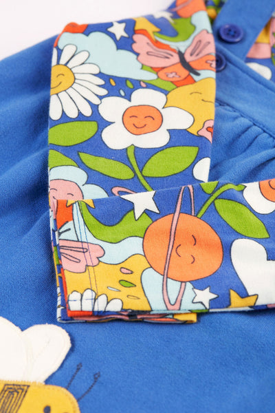 Frugi Polly Pinafore Outfit - Blue Tang/Retro Happy-Kids-Ohh! By Gum - Shop Sustainable