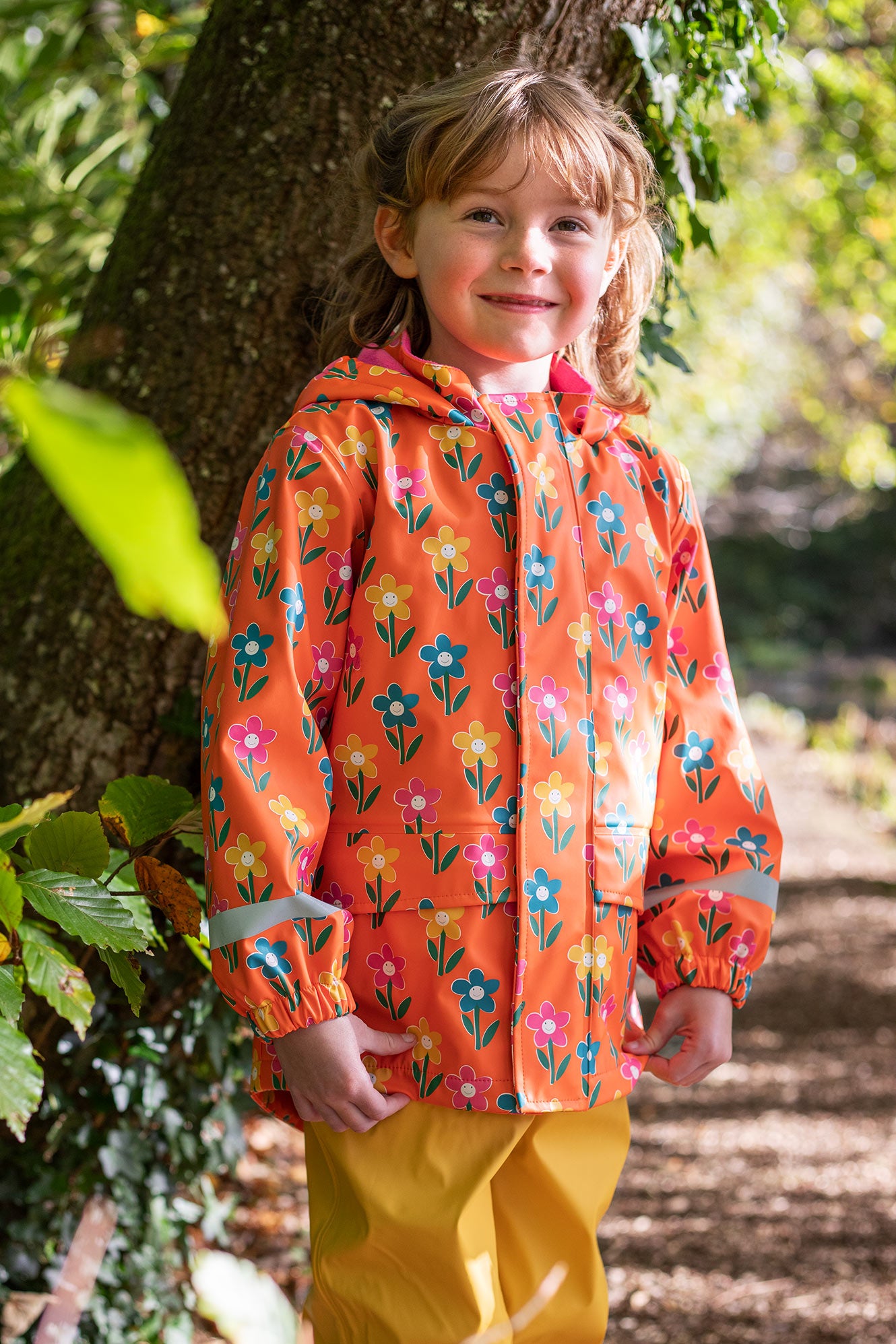 Frugi Printed Puddle Buster Coat in Fun Flowers