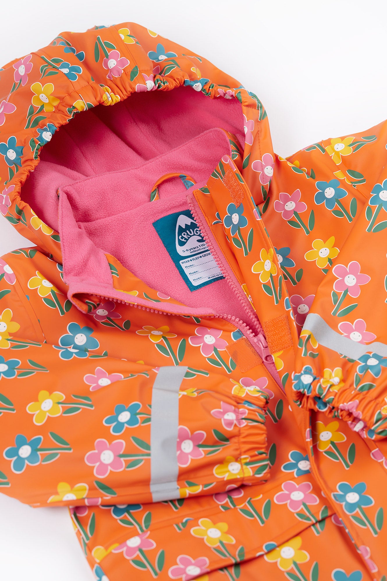 Frugi Printed Puddle Buster Coat in Fun Flowers