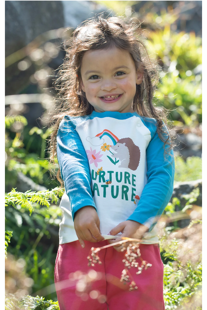 Frugi Rainbow Raglan Top in Nurture Nature-Kids-Ohh! By Gum - Shop Sustainable