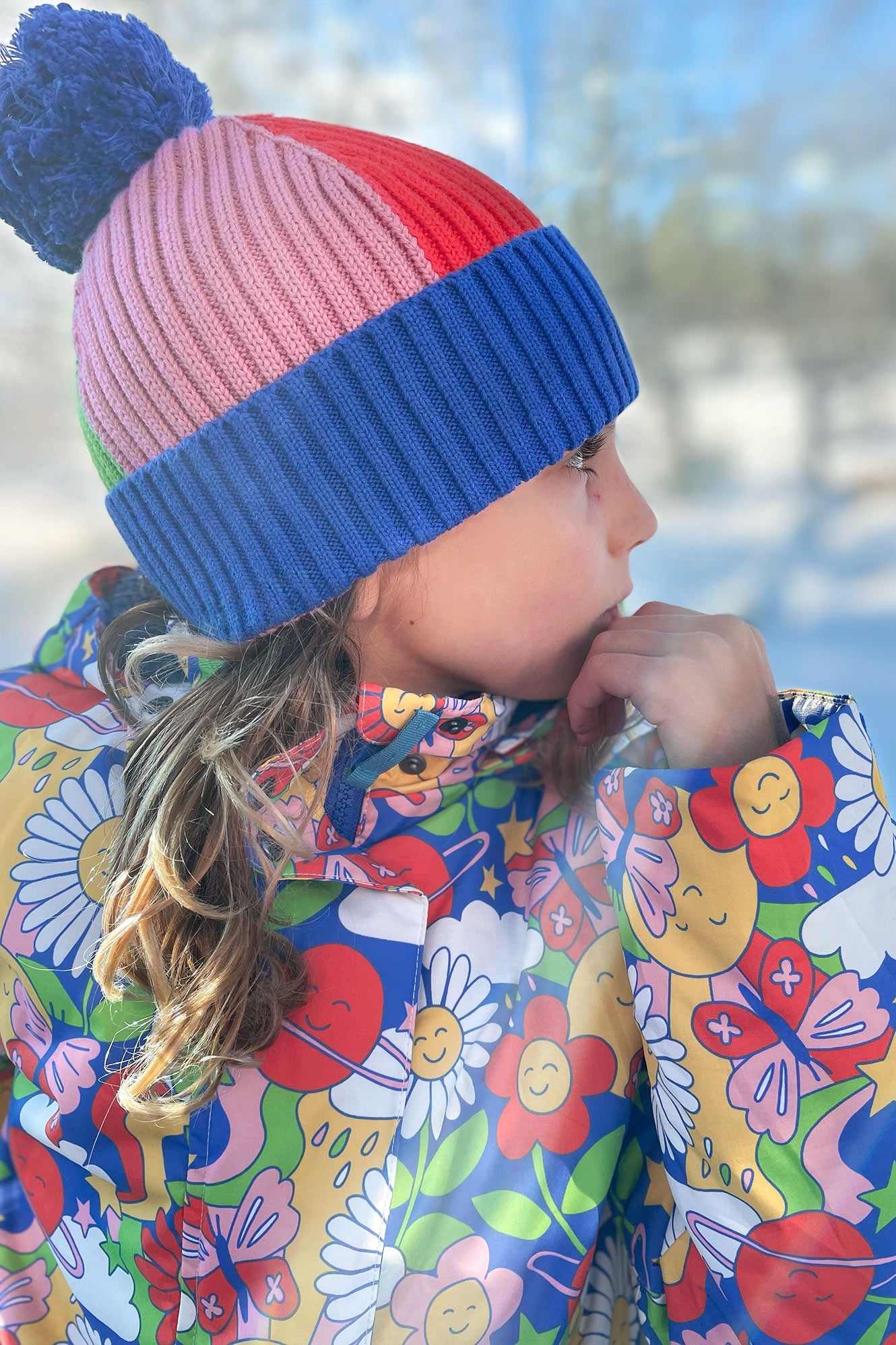 Frugi Rainbow Rib Bobble Hat-Kids-Ohh! By Gum - Shop Sustainable