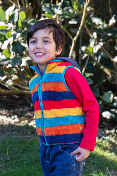 Frugi Rambler 3 in 1 Coat in Navy Blue/Autumn Stripe
