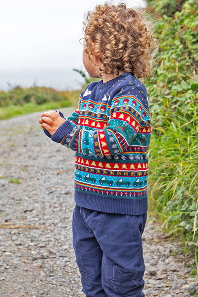 Frugi Reversible Cassius Cord Trousers in Indigo Check-Kids-Ohh! By Gum - Shop Sustainable
