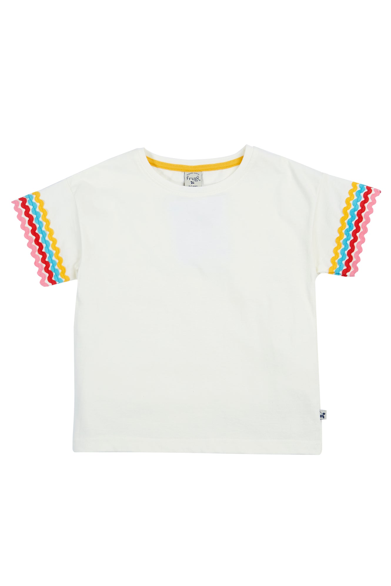 Frugi Ric Rac T-Shirt in Soft White-Kids-Ohh! By Gum - Shop Sustainable