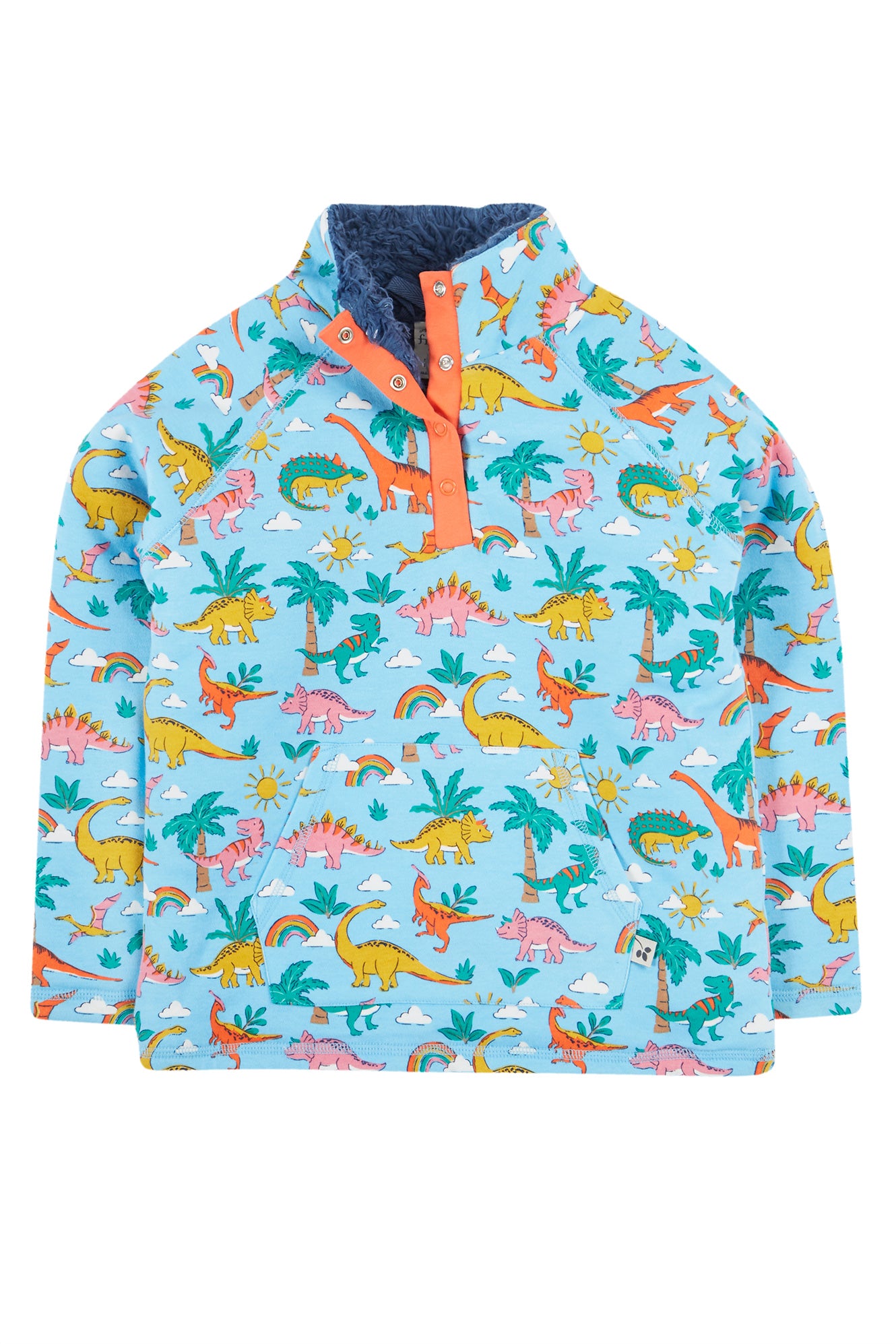 Frugi Snuggle Fleece in Bluebird Dinoland-Kids-Ohh! By Gum - Shop Sustainable