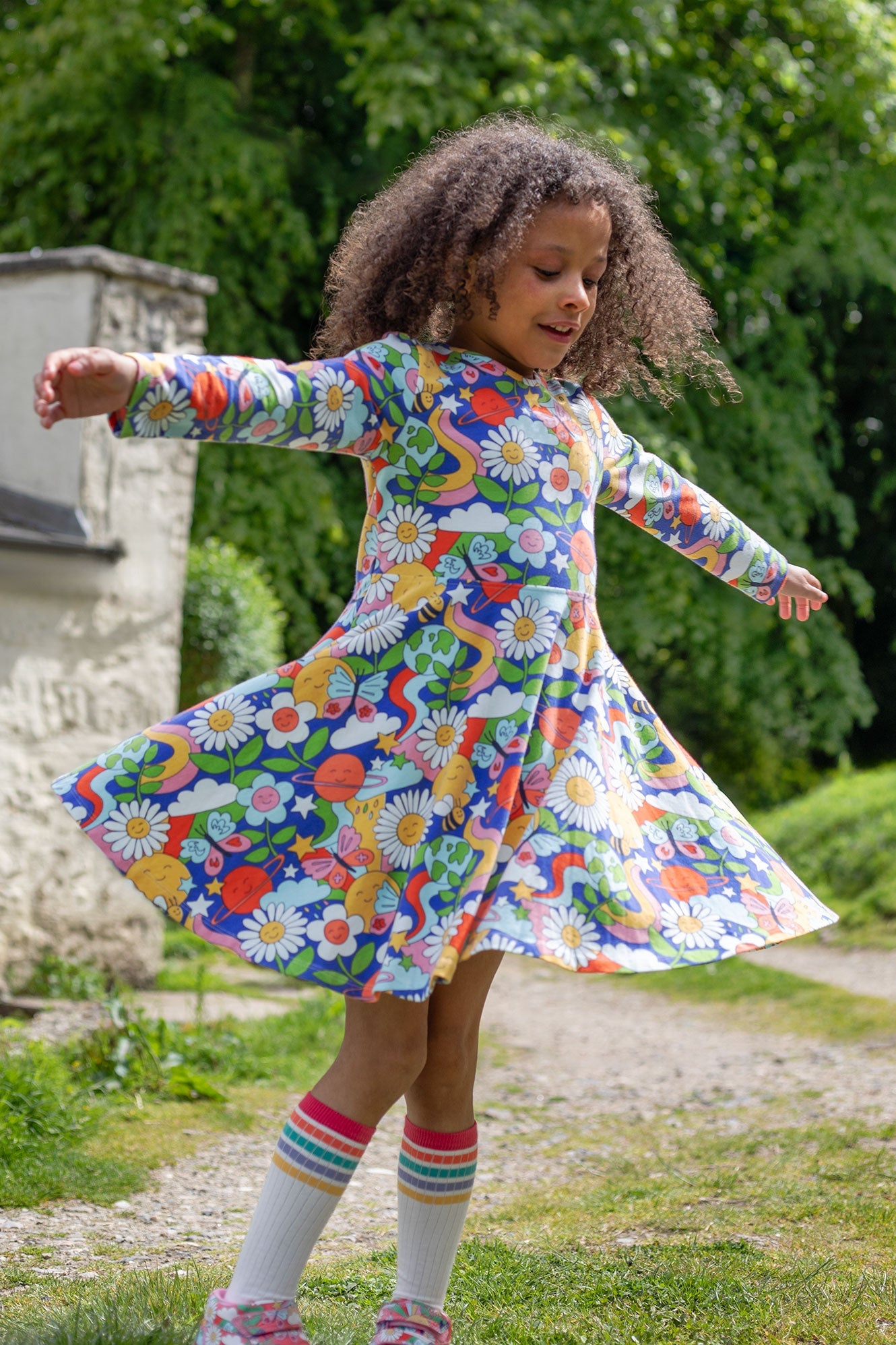 Frugi Sofia Skater Dress - Retro Happy-Kids-Ohh! By Gum - Shop Sustainable