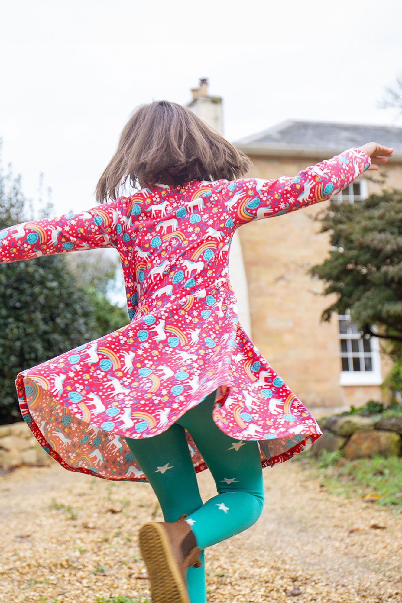 Frugi Sofia Skater Dress - Wild Horses-Kids-Ohh! By Gum - Shop Sustainable