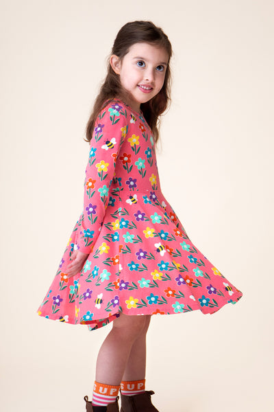 Frugi Sofia Skater Dress in Tulip Fun Flowers